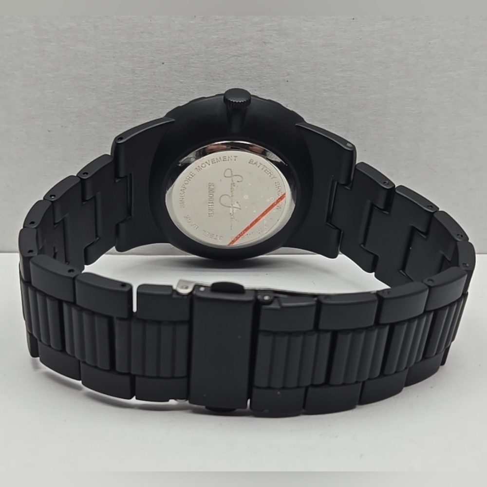 Mens Sean John Urbin 43mm Black Blue Watch SJ0001BKB New Battery Quartz Analog - Picture 7 of 10